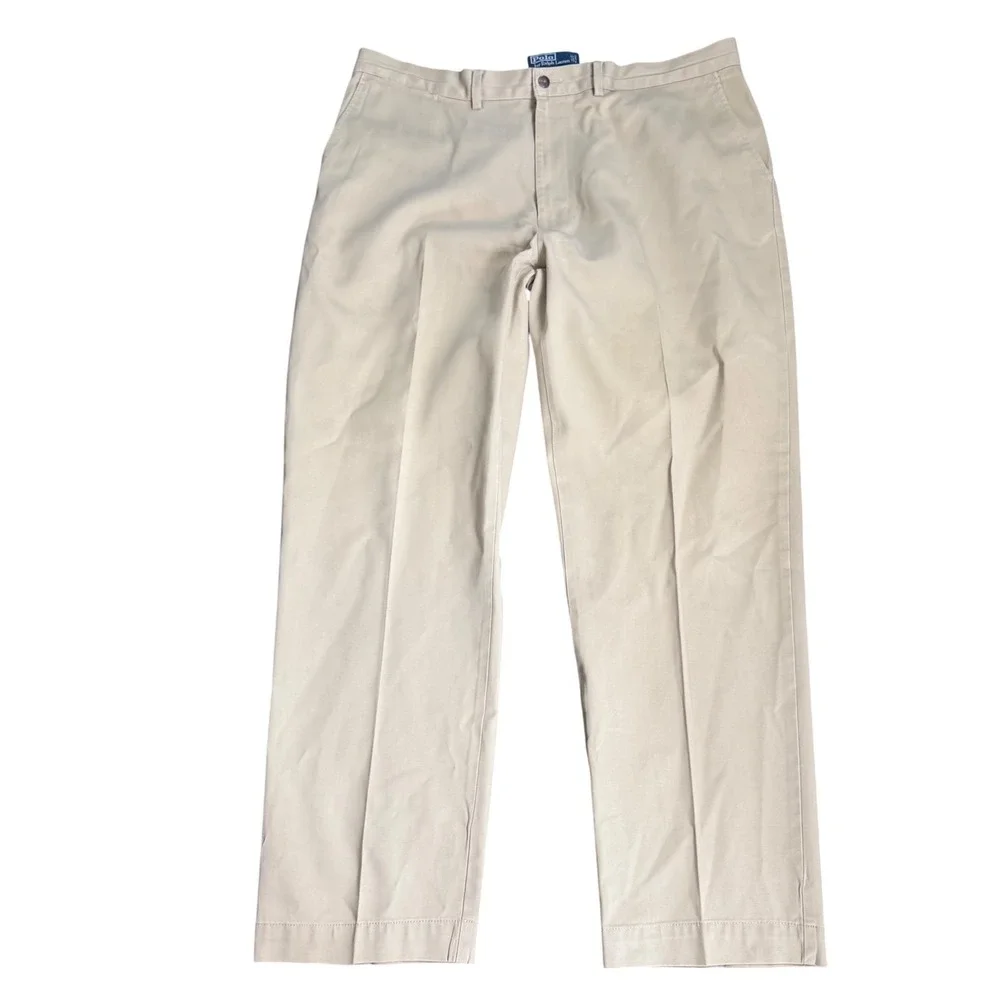 Polo Ralph Lauren Classic Chino Mens 38x30 Tan Khaki Straight Leg Cotton Pants